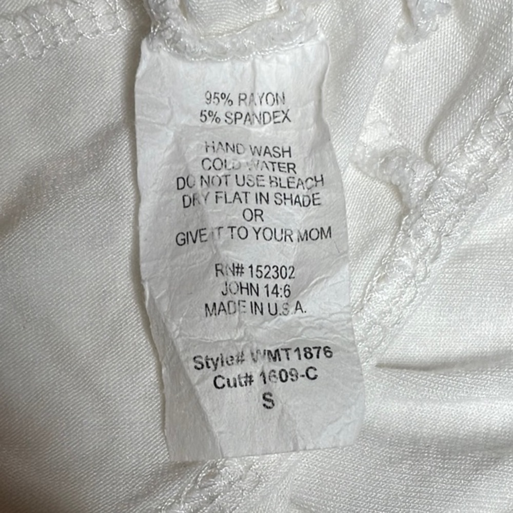 WASABITMINT White V-neck Faux Wrap Top - Picture 5 of 9